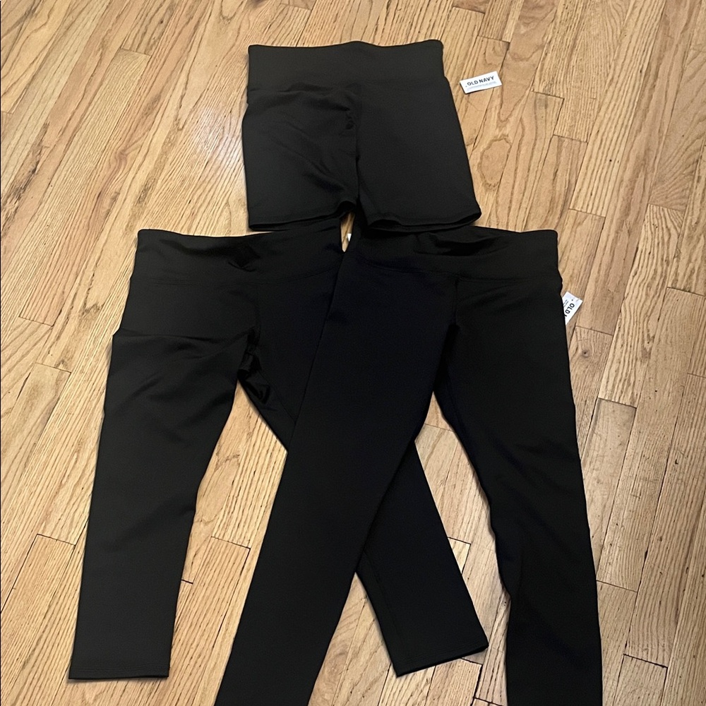 Kids Black Old Navy 3 Pack Leggings